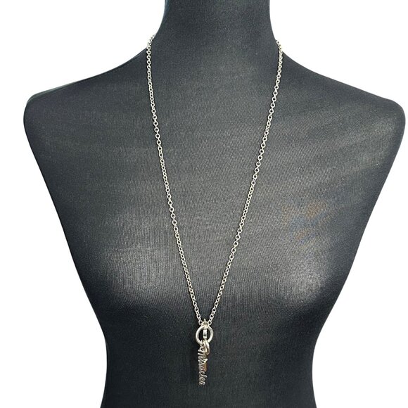 Chico's Necklace Jewlery Statement 30" Adjustable Silver Tone Miracles Skeleton - Picture 5 of 9